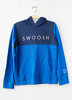 Sweat-shirt à capuche poches manches longues bleu NIKE garçon