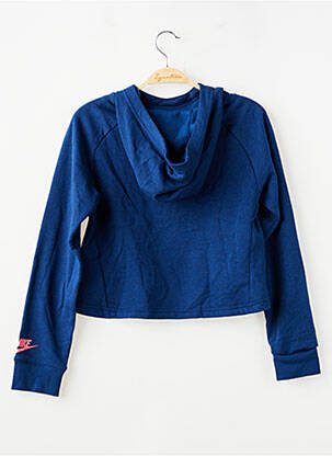 Sweat-shirt à capuche stretch manches longues bleu NIKE fille