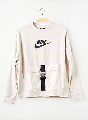 Sweat-shirt stretch manches longues beige NIKE garçon