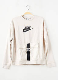 Sweat-shirt stretch manches longues beige NIKE garçon