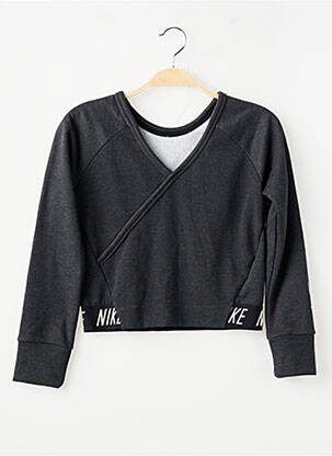Sweat-shirt manches longues manches longues gris NIKE fille