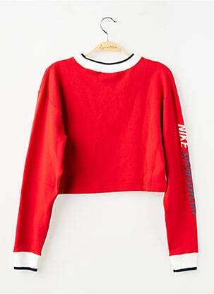 Sweat-shirt coupe over-size manches longues rouge NIKE femme