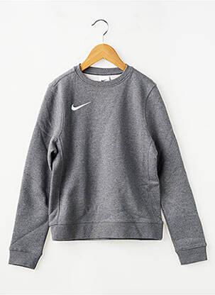Sweat-shirt tissage chiné manches longues gris NIKE enfant