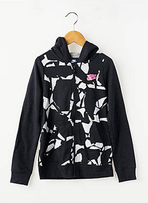 Veste casual col rond noir NIKE fille