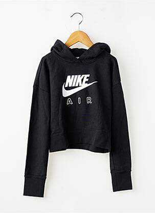 Sweat-shirt à capuche stretch manches longues noir NIKE fille