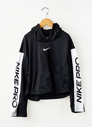 Sweat-shirt à capuche stretch manches longues noir NIKE fille