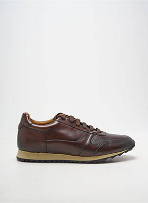 Baskets tissage satiné bout rond marron YVES SAINT CLAIR homme