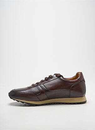 Baskets tissage satiné bout rond marron YVES SAINT CLAIR homme