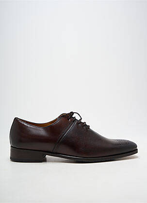 Derbies bout carré talon bas marron YVES SAINT CLAIR homme
