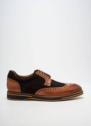 Derbies tissage satiné bout rond marron YVES SAINT CLAIR homme