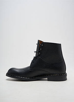 Bottines/boots tissage satiné talon bas noir HARDRIGE homme