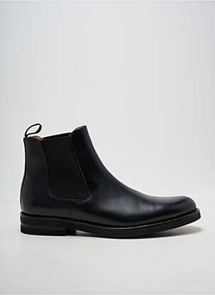 Bottines/boots tissage satiné talon bas noir YVES SAINT CLAIR homme