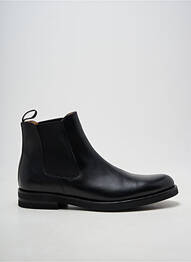 Bottines/boots tissage satiné talon bas noir YVES SAINT CLAIR homme