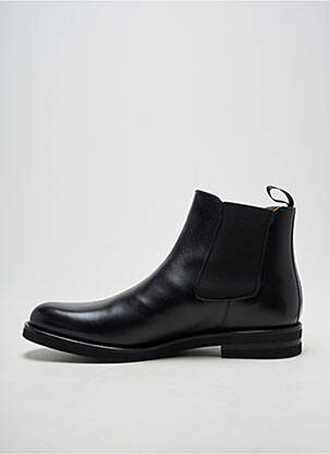 Bottines/boots tissage satiné talon bas noir YVES SAINT CLAIR homme