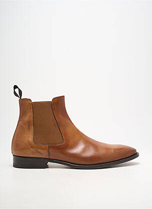 Bottines/boots tissage satiné talon bas marron YVES SAINT CLAIR homme