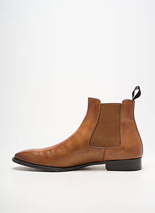 Bottines/boots tissage satiné talon bas marron YVES SAINT CLAIR homme