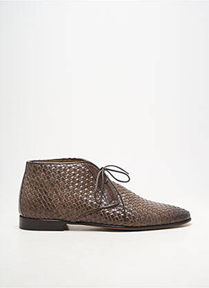 Bottines/boots tissage satiné talon bas marron YVES SAINT CLAIR homme