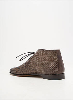 Bottines/boots tissage satiné talon bas marron YVES SAINT CLAIR homme