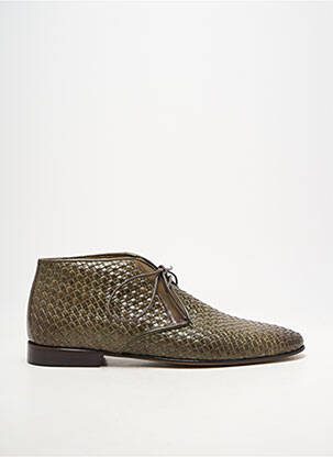 Bottines/boots tissage satiné talon bas vert YVES SAINT CLAIR homme