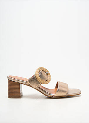 Mules/sabots matière lisse talon de 4 à 6cm or BELLA STORIA femme