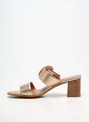 Mules/sabots matière lisse talon de 4 à 6cm or BELLA STORIA femme