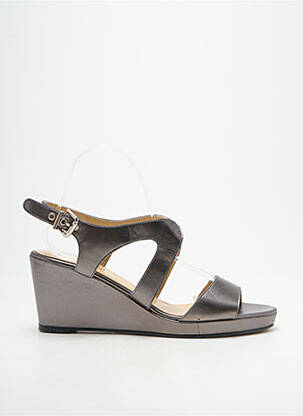 Sandales/nu pieds tissage satiné talon de 7 à 9cm argent ANDREA DAPHANE femme