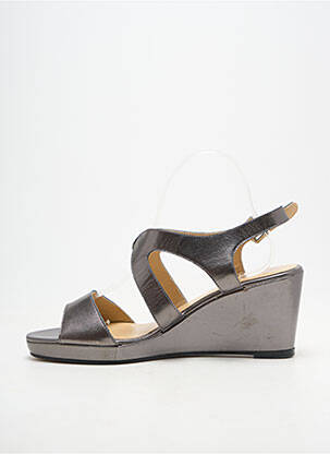Sandales/nu pieds tissage satiné talon de 7 à 9cm argent ANDREA DAPHANE femme