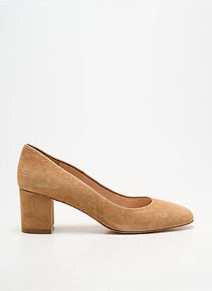 Escarpins semelle extérieure cuir talon plat jusqu'à 3cm marron MAYPOL femme