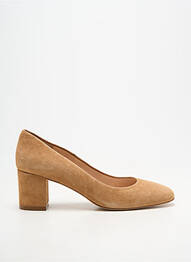 Escarpins semelle extérieure cuir talon plat jusqu'à 3cm marron MAYPOL femme