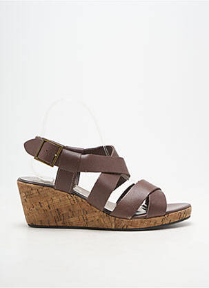 Sandales/nu pieds talon compensé talon de 7 à 9cm marron KESS femme