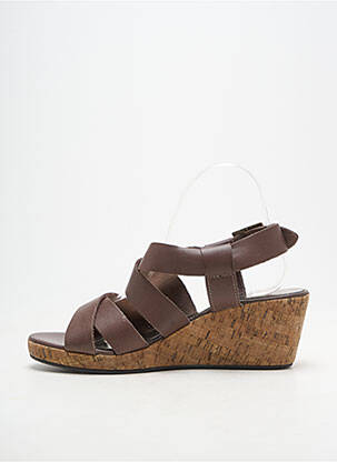 Sandales/nu pieds talon compensé talon de 7 à 9cm marron KESS femme