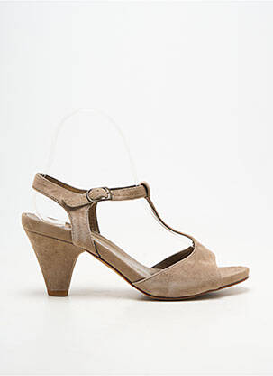 Sandales/nu pieds fermeture boucle(s) talon de 7 à 9cm beige KESS femme