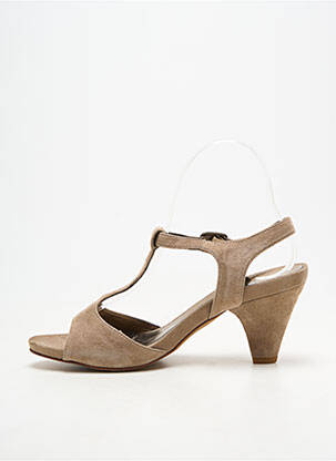 Sandales/nu pieds fermeture boucle(s) talon de 7 à 9cm beige KESS femme