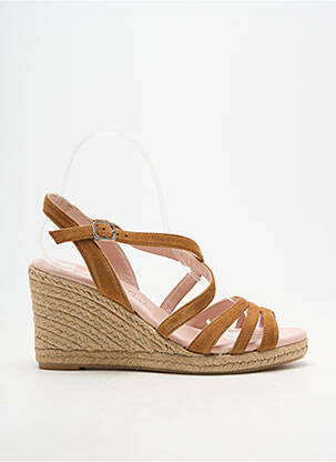 Espadrilles fermeture boucle(s) talon de 7 à 9cm marron CARMEN SAIZ femme