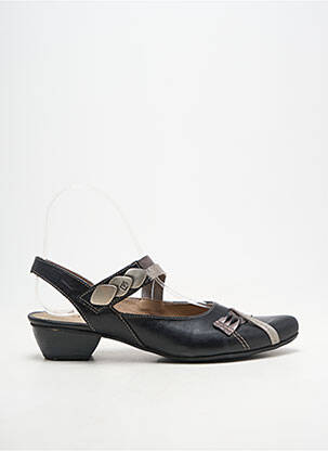 Sandales/nu pieds tissage satiné talon de 4 à 6cm noir DORKING femme