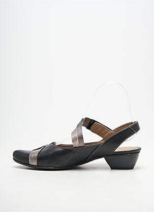 Sandales/nu pieds tissage satiné talon de 4 à 6cm noir DORKING femme