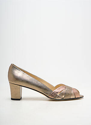 Escarpins tissage satiné talon de 4 à 6cm or ANDREA DAPHANE femme