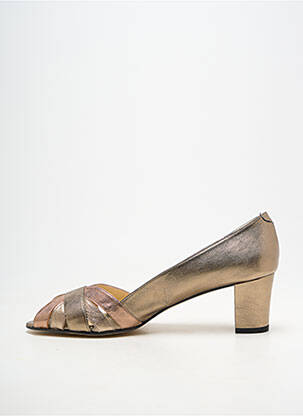 Escarpins tissage satiné talon de 4 à 6cm or ANDREA DAPHANE femme