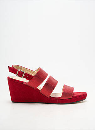 Sandales/nu pieds tissage satiné talon de 7 à 9cm rouge ANDREA DAPHANE femme
