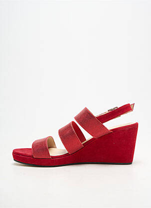 Sandales/nu pieds tissage satiné talon de 7 à 9cm rouge ANDREA DAPHANE femme