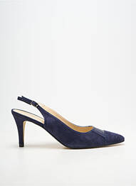 Escarpins tissage satiné talon de 7 à 9cm bleu ANDREA DAPHANE femme
