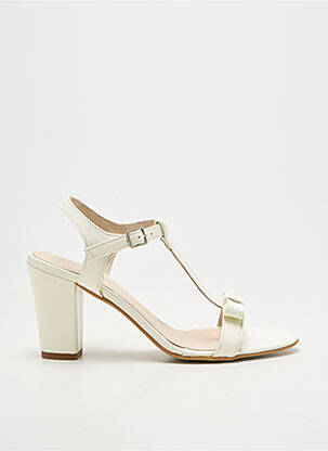 Sandales/nu pieds matière lisse talon de 7 à 9cm beige ANDREA DAPHANE femme