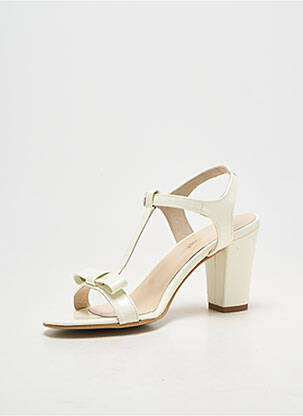 Sandales/nu pieds matière lisse talon de 7 à 9cm beige ANDREA DAPHANE femme