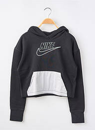 Sweat-shirt à capuche broderie manches longues noir NIKE fille