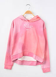 Sweat-shirt à capuche coupe droite manches longues rose NIKE fille
