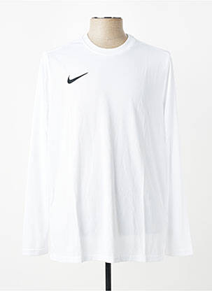 T-shirt coupe cintrée manches longues blanc NIKE homme