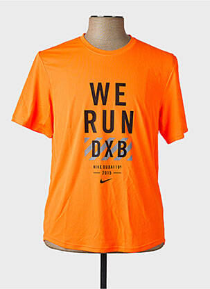 T-shirt coupe droite manches courtes orange NIKE homme