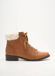 Bottines/boots matière lisse talon plat jusqu'à 3cm marron DAMART femme
