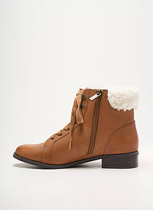 Bottines/boots matière lisse talon plat jusqu'à 3cm marron DAMART femme