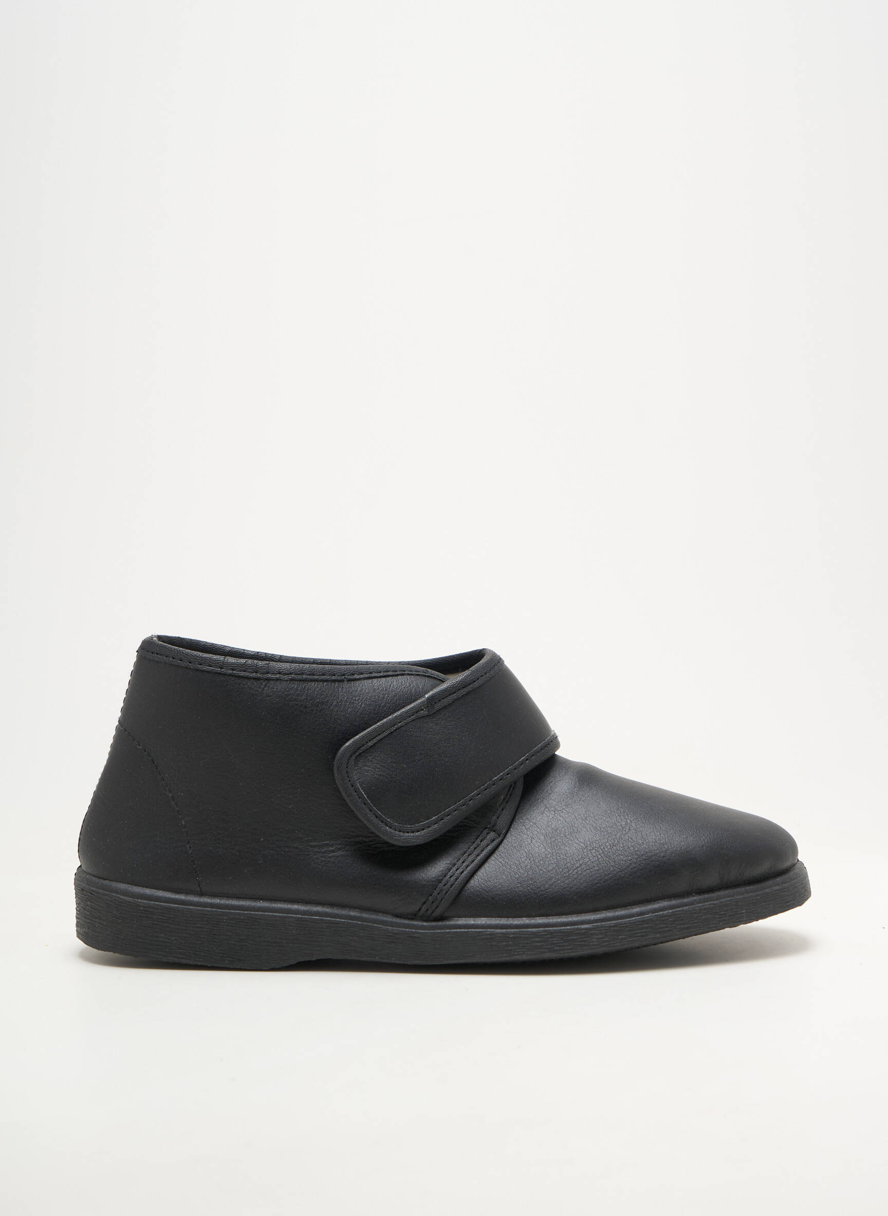 Bottines/boots matière lisse bout rond noir DAMART homme